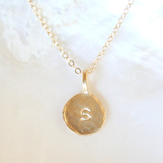 Custom Stamped Initial Necklace